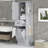 Modern Tall Storage Cabinet with Tilt-Out Compartment & Adjustable Shelves，Left and Right Conversion Side Storage-1455778698