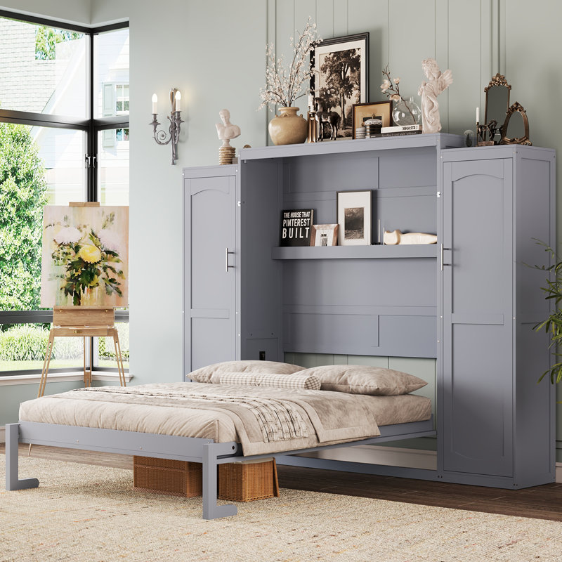 Armoire avec armoires Murphy, Plein, Gris