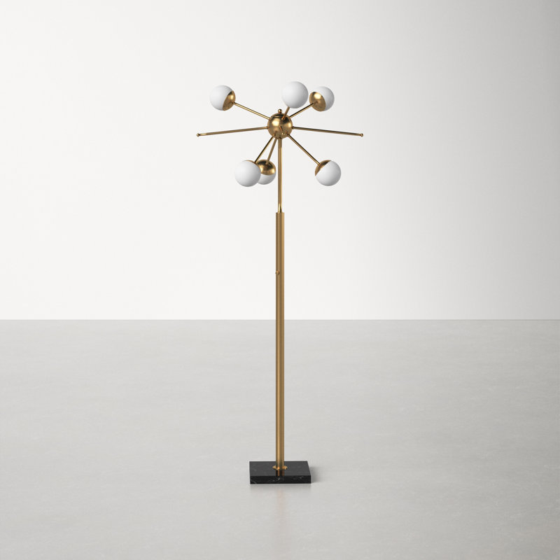 Gerard 63.5'' Black/Brass Traditional Floor Lamp