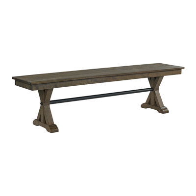 Costel 68" Wide Backless Bench, Brushed Charcoal