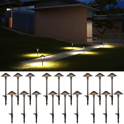 5CCT Low Voltage LED Landscape Lighting, 12-24V AC/DC, Aluminum LED Pathway Lights, Oil Rubbed Bronze