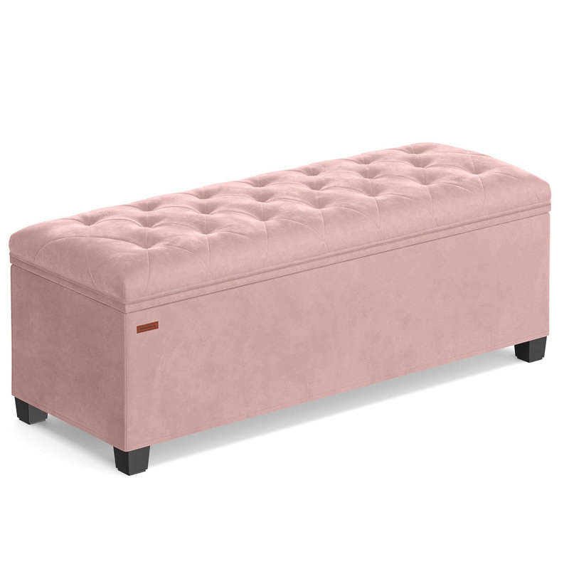 Repose-pieds avec repose-pieds en velours avec repose-pieds, Rose