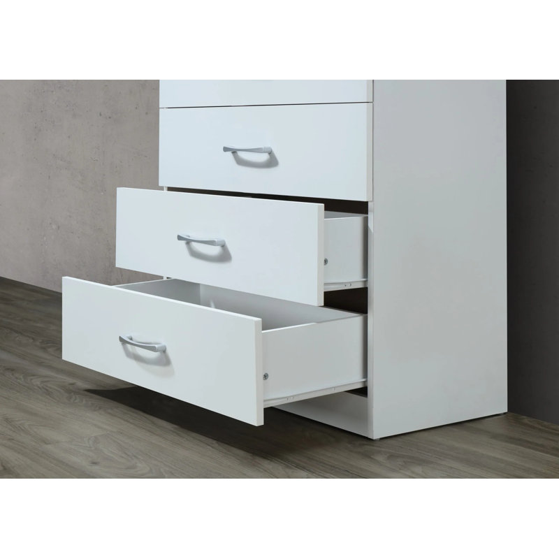 Commode 5 tiroirs Conkle, Blanc