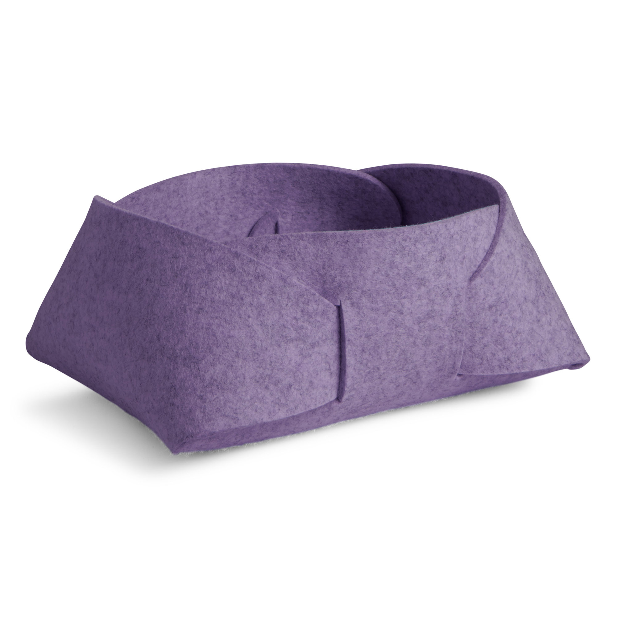 Double Tuck Fabric Decorative Basket, Lilac, 7" H x 19" W x 16" D