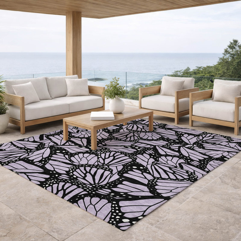 Tapis intérieur / extérieur lavable à la machine Chantille ACN2846, Lavande, 8 pi x 10 pi