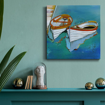 «Row bateau Reflection», reproduction sur toile tendue