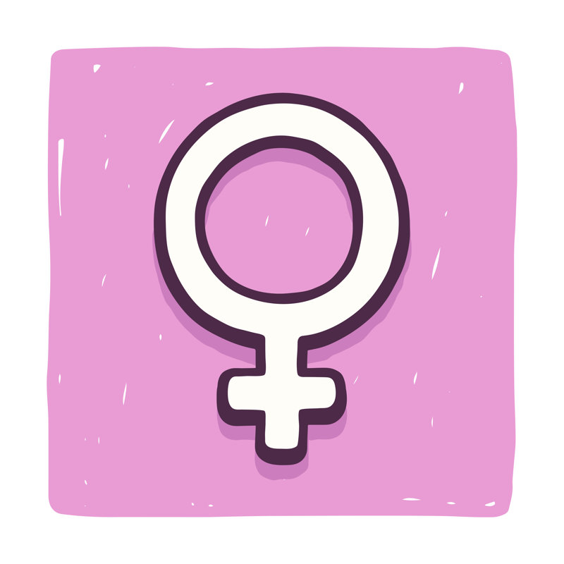 Female Gender Symbol - Wrapped Canvas Print, 76cm H x 76cm W x 3.8cm D