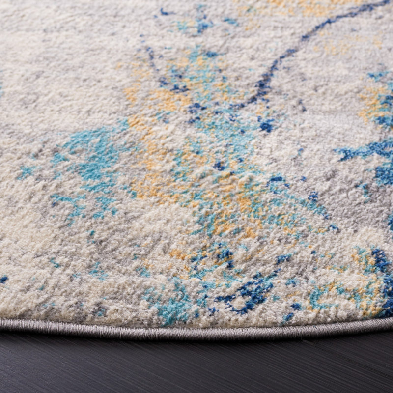 Jasper 100 Performance Abstract Rug, Round 6'7"