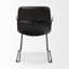 Chaise rembourrée noire en similicuir-2139657558