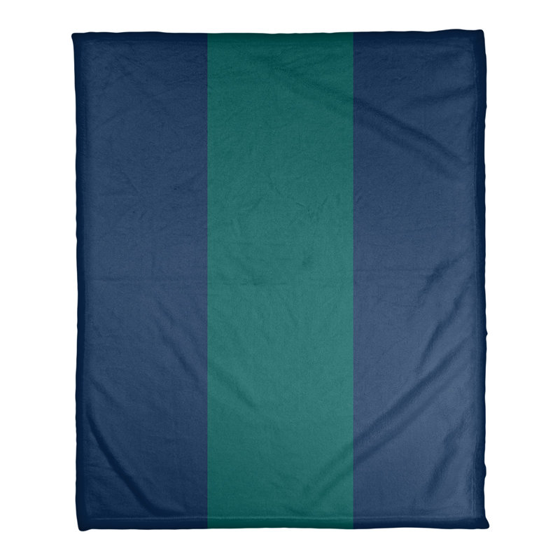 Quilted Throw Blanket, Seattle, 60" W x 80" L, Navy Blue/Green
