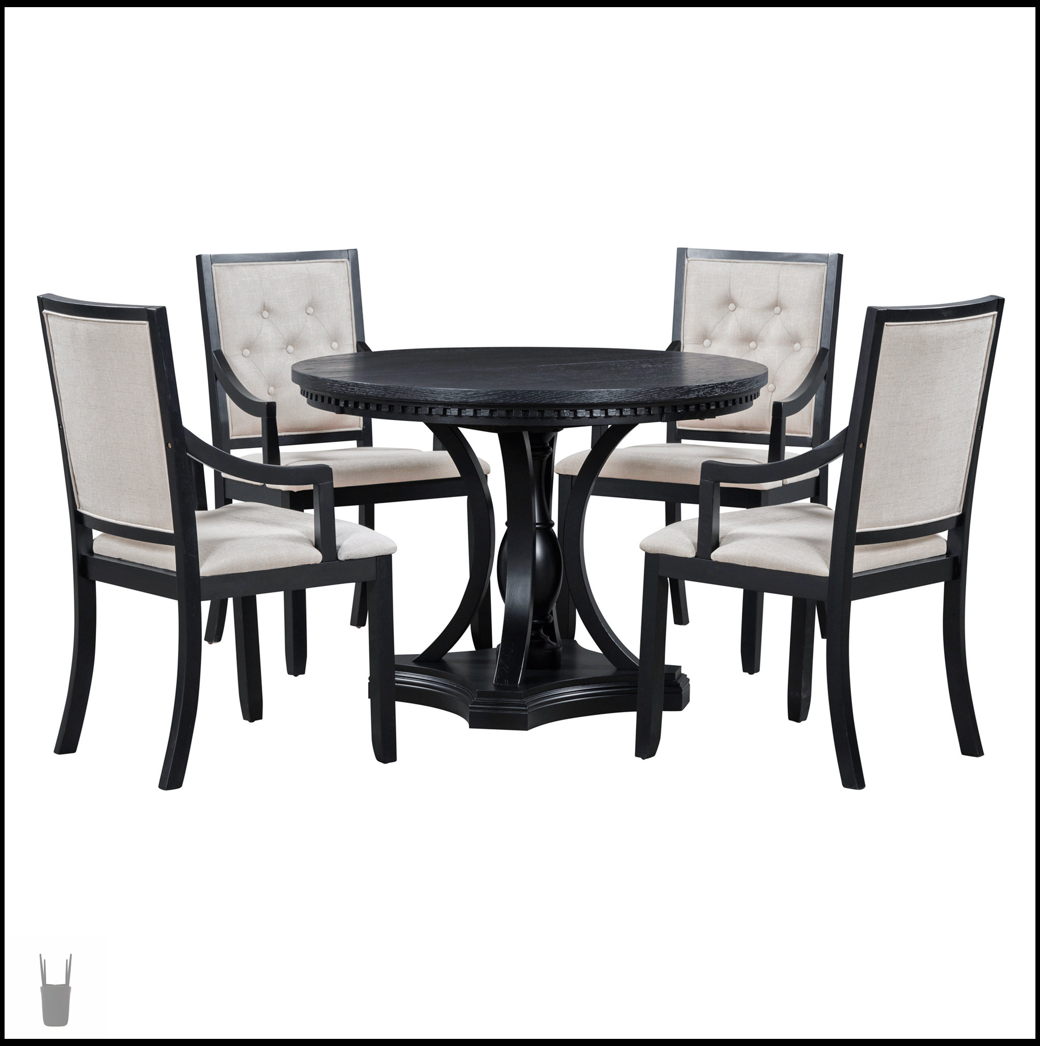 Ophelia & Co. Retro 5-Piece Dining Set With Extendable Round Table And ...