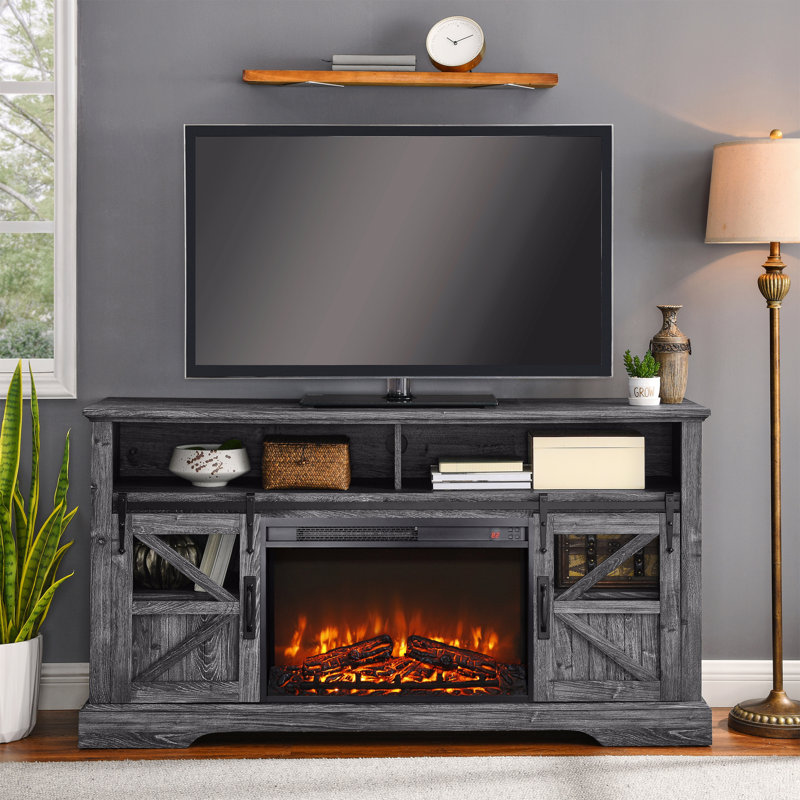 Foyer électrique encastrable 26 po, radiateur ultra-mince avec ensemble de bûches et flamme réaliste, télécommande avec minuterie, protection contre la surchauffe