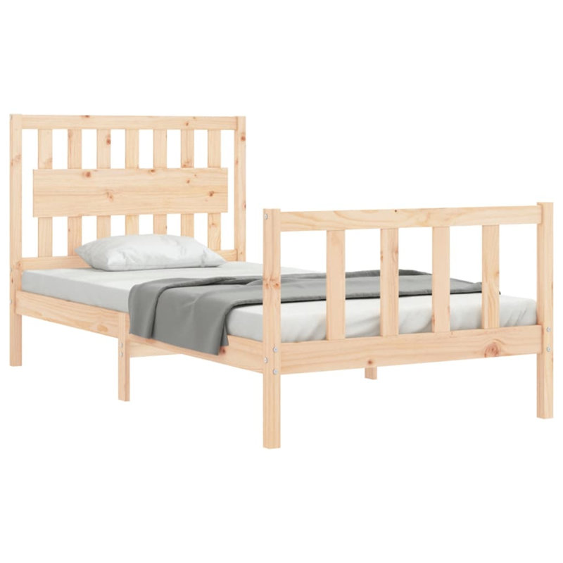 Bed Frame with Headboard, Natural, European Kingsize (160 x 200cm)