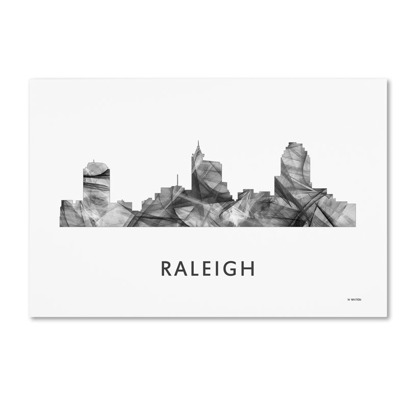 « raleigh north caroline horizon wb-bw » par marlene watson, impression sur toile tendue, H 30 po x l 47 po x P 2 po