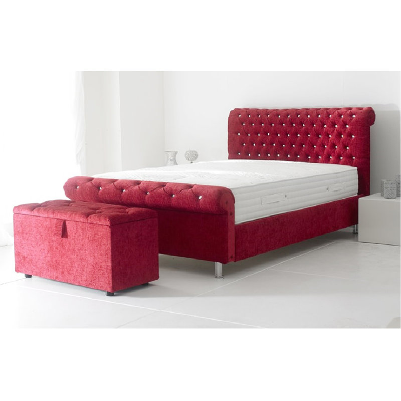 Sharon Upholstered Bed, Double (4'6), Red