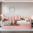 Upholstered Daybed With Pop Up Trundle, Charging Ports, 2 Side Pockets And Curved Backrest Design-1094276079
