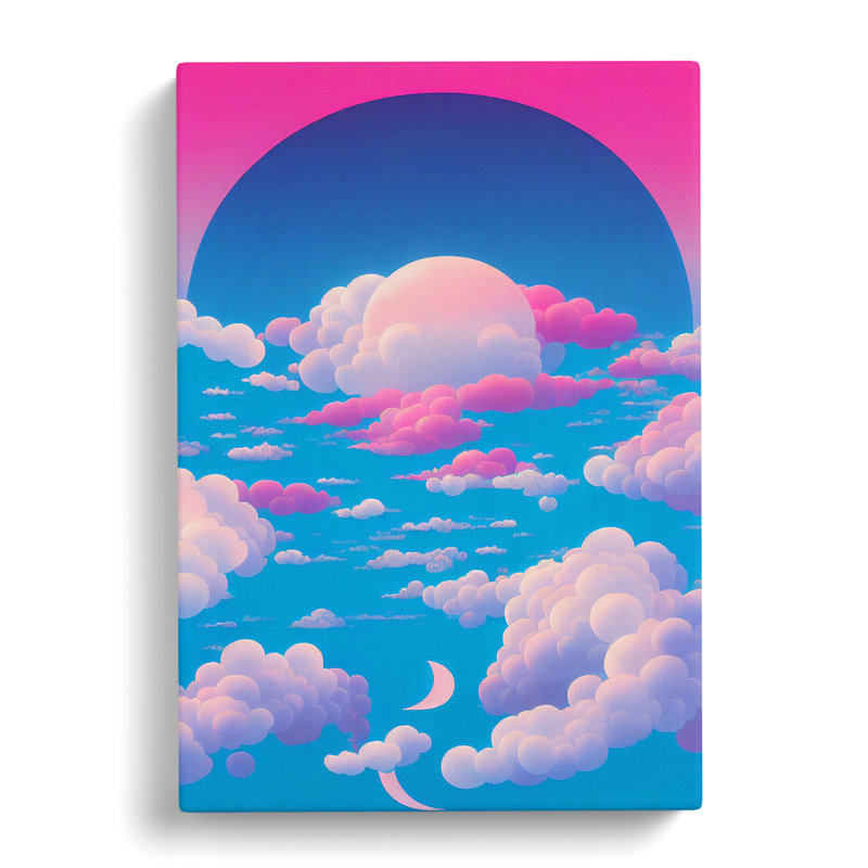 Cloudy Sky Vaporwave - Wrapped Canvas, 60cm H x 40cm W x 3cm D