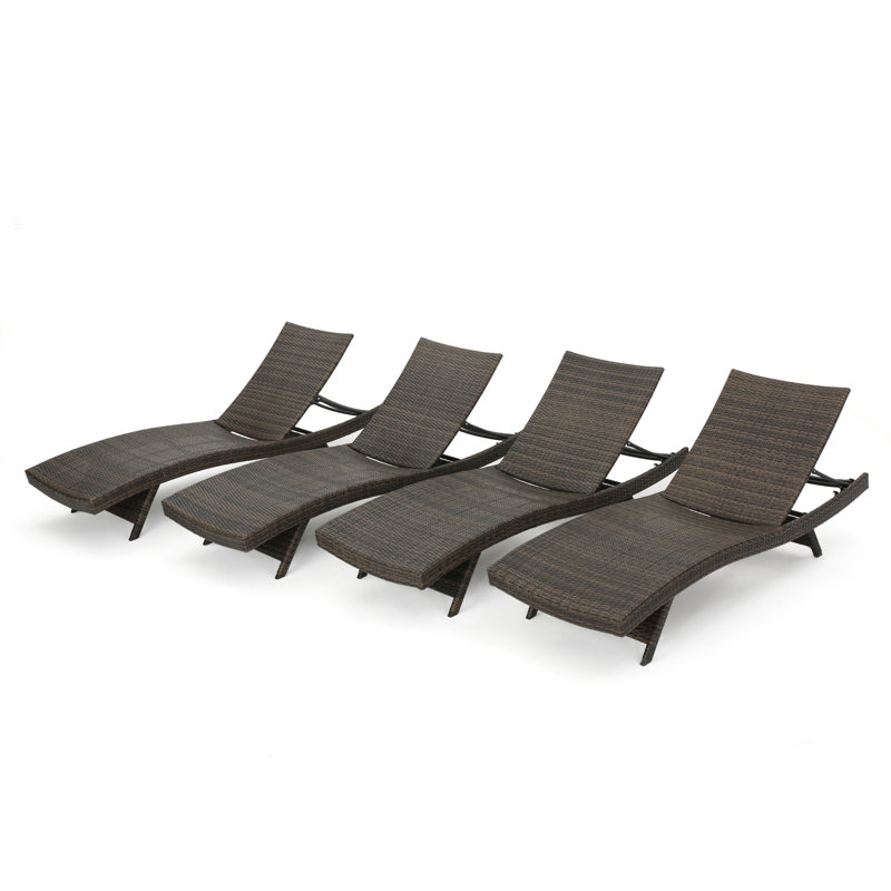 Billur Outdoor Chaise Lounge Set, Mixed Mocha