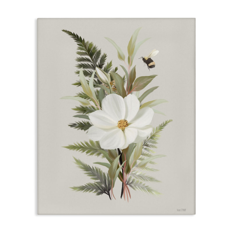 Bumble Bee & Flower Canvas, design par House Fenway, H 20 po x l 16 po