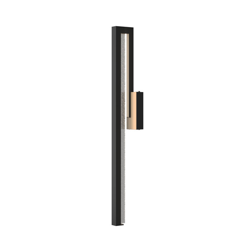 Plafonnier encastré d'extérieur en verre grainé à DEL Edge, Noir bord de mer, H 31,9 po x l 4,5 po x P 4,2 po