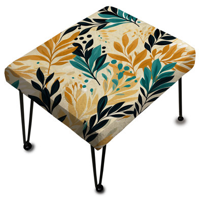Botanique en beige et vert - Repose-pieds rectangulaire tropical