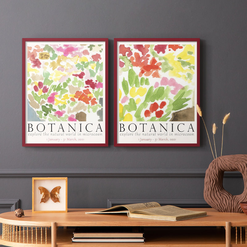 Affiche d'exposition Botanica I - reproduction encadrée de qualité supérieure - prête à être accrochée - aucun clou requis - aucun clou requis