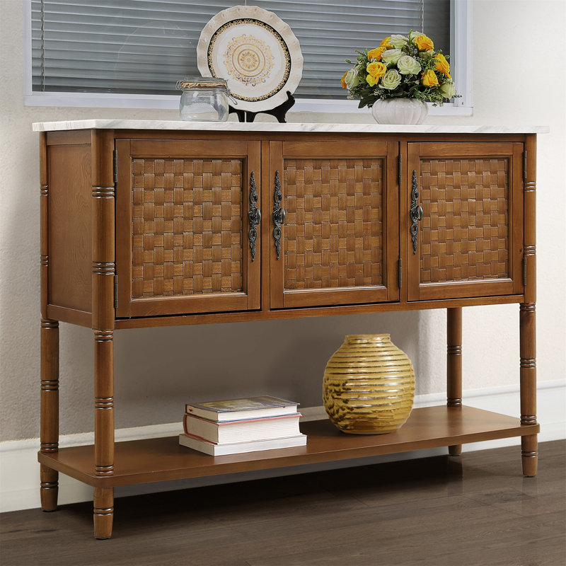 Console, table de hall d'entrée et canapé avec tablette ouverte 47,24 po Bendicty, Espresso