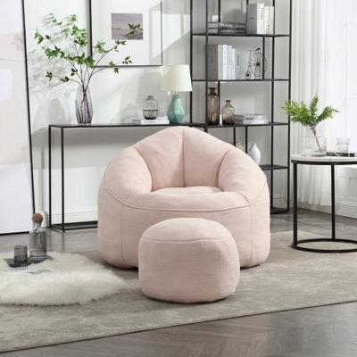 Fauteuil demi-tonneau avec repose-pieds 37,4 po Eryn