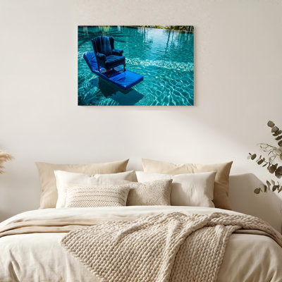 Toile Gallery Wrap for pour salon, chambre à coucher, bureau ou entrée - décoration murale décorative avec chaise flottante