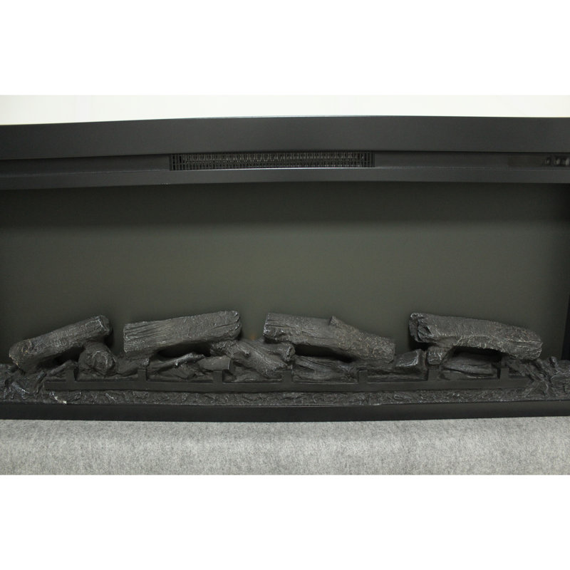 44 Inch Wall Recessed Electric Fireplace with Remote, LED Light Heater and Imitation Flame