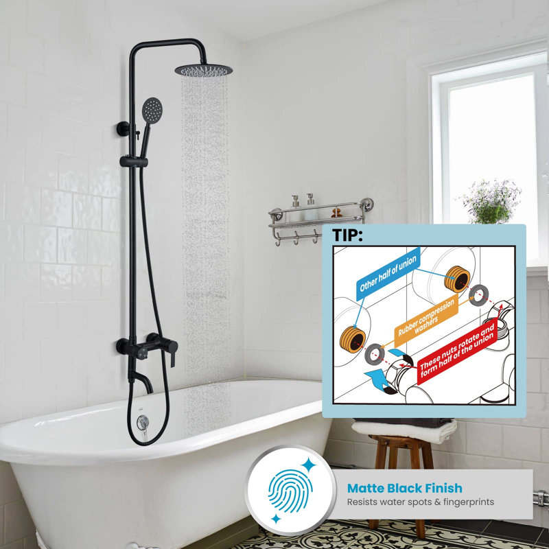 Matte Black Stainless Steel Dual Function Outdoor Shower