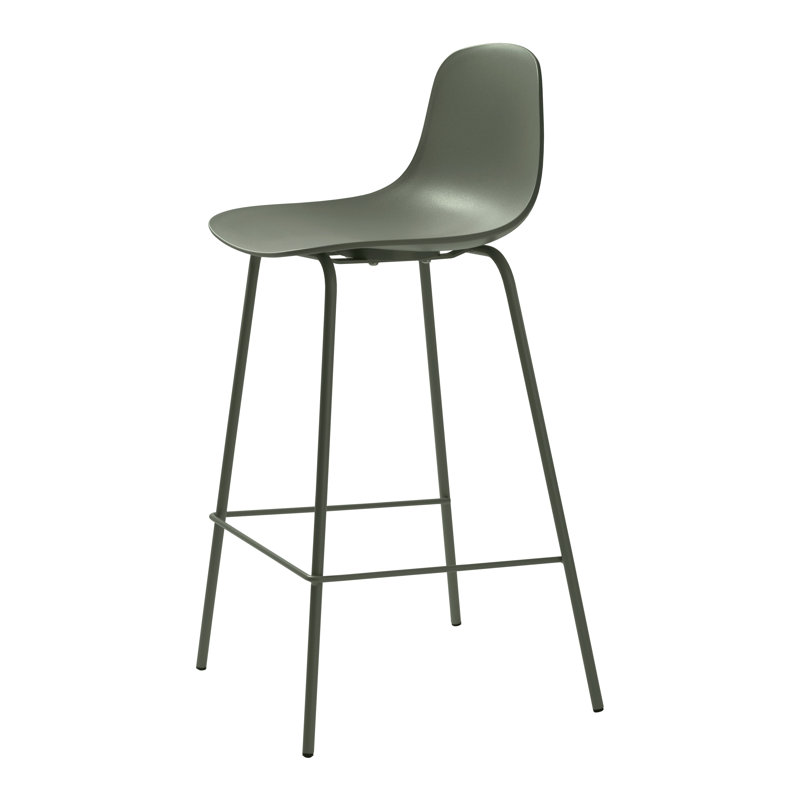 Kordt Counter Stool with Metal Frame, Olive Green