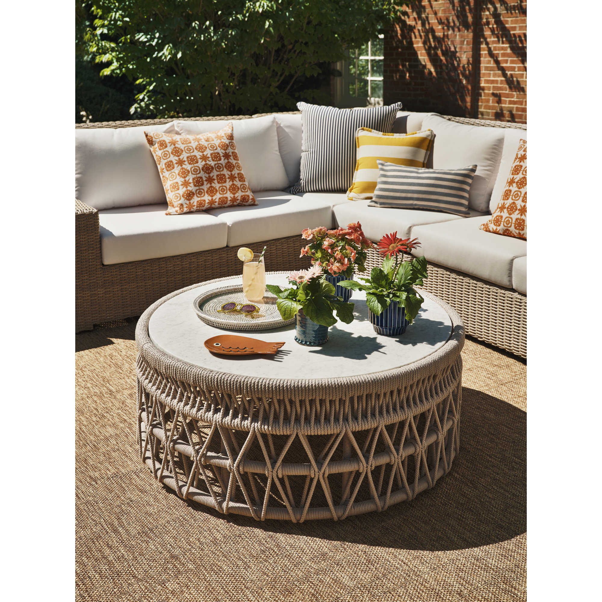 Wilkins 41.34'' Stone Outdoor Coffee Table