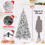 Arbre de Noël artificiel enneigé 8 pi, 600 lumières à DEL blanc chaud, 1445 branches en PVC et aiguilles rigides, conception à charnières pour une installation facile, support en métal robuste-288917404-288917400