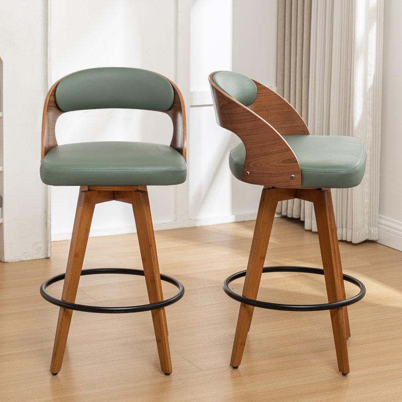 Cayuga Swivel Bar Stool, Green, Bar Stool (76.2cm Seat Height)