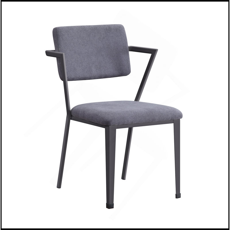 Ensemble de 2 chaises de salle à manger en tissu gris et gris anthracite Cargo