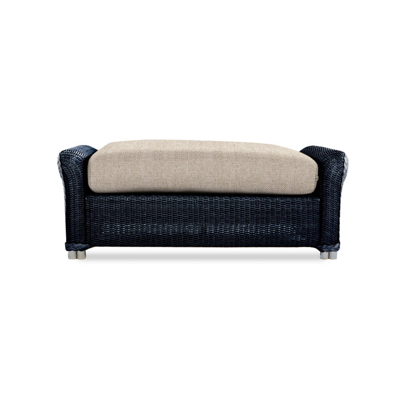 Reflections Outdoor Ottoman, Rumba Straw, Ebony