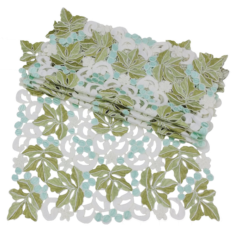 Vineyard Embroidered Cutwork Doily