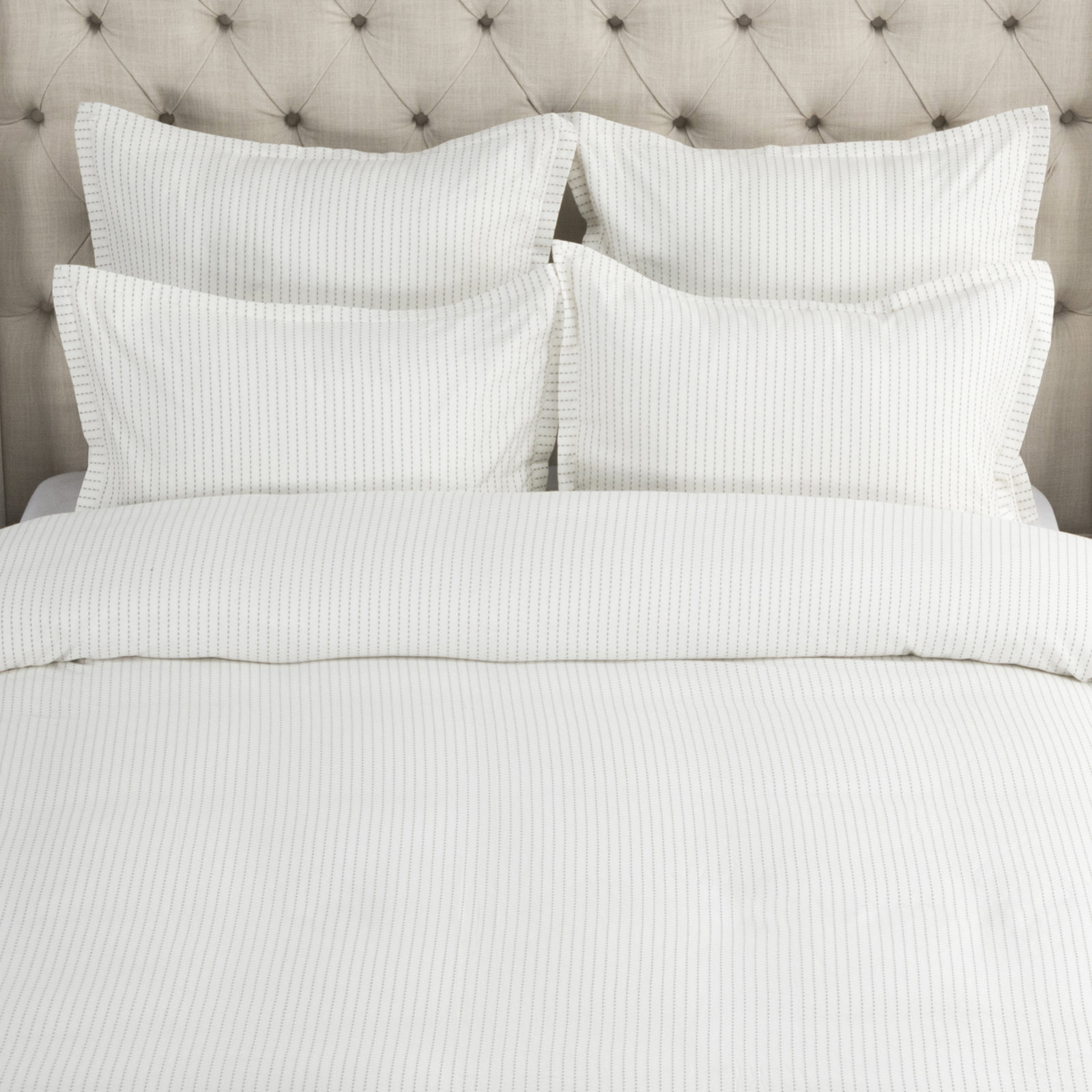Burrowes Cotton Shams, Ivory, Standard/Twin