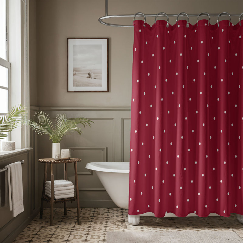 Rideau de douche Red Dots - Premium, H 74 po x l 71 po