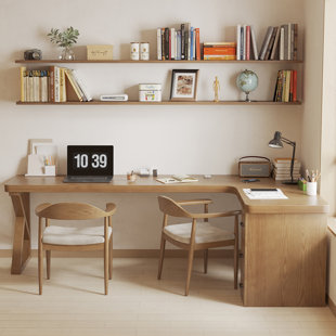 Bureaux rectangulaires en bois massif brun