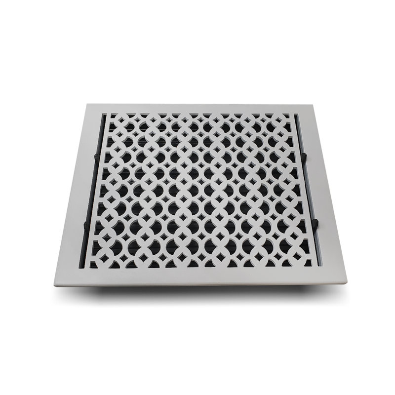 Taille de registre de la plaque de ventilation de plancher avec plaque supérieure de l'amortisseur, Blanc, 10 po x 14 po