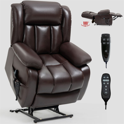 Fauteuil inclinable électrique à deux moteurs à position allongée et à deux moteurs avec massage par vibration à 8 points et chauffage lombaire