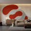 Papier peint moderne de style Mid-Century sur fond blanc-2049956462-2049956449
