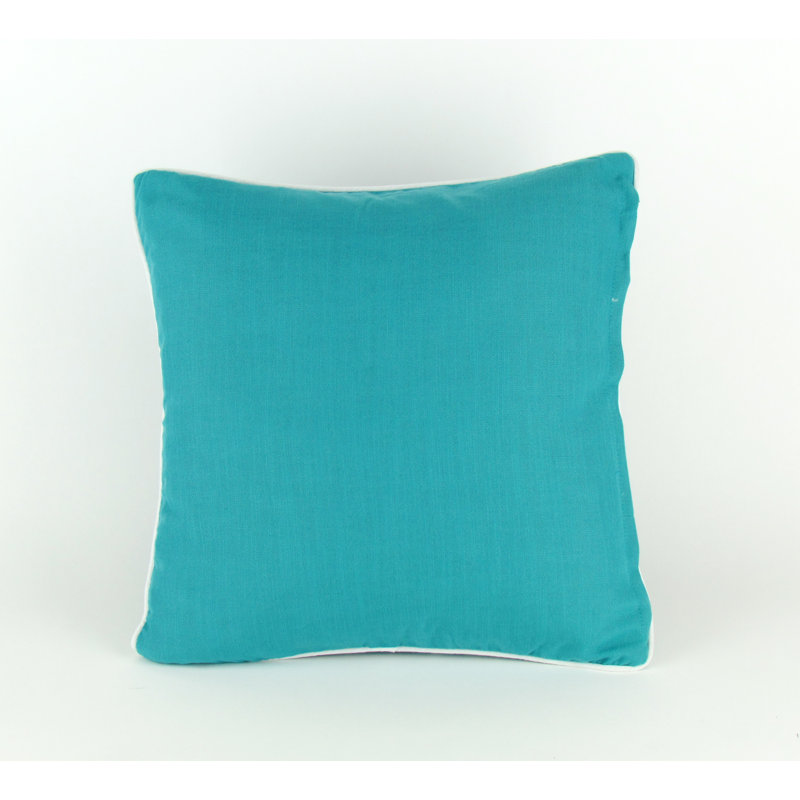 Embroidered Linen Throw Pillow, Blue