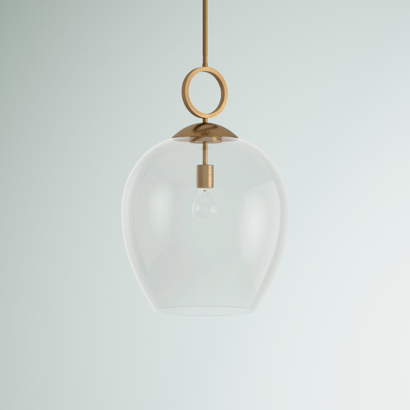 Aimee 1 - Light Brushed Nickel Single Pendant, Brass