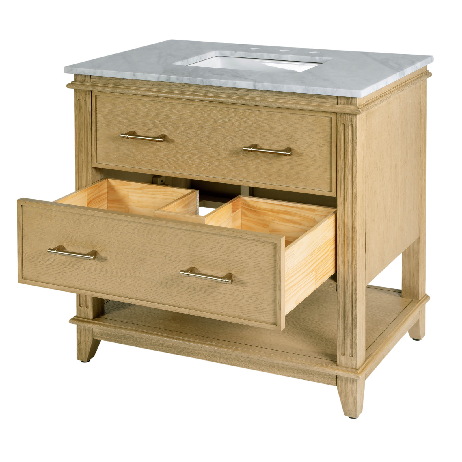 Elvie 36" Genuine Marble Single Bathroom Vanity