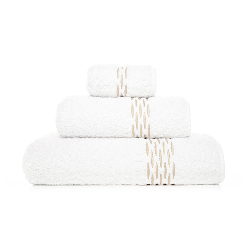 Evora Washcloth Set, White/Fog