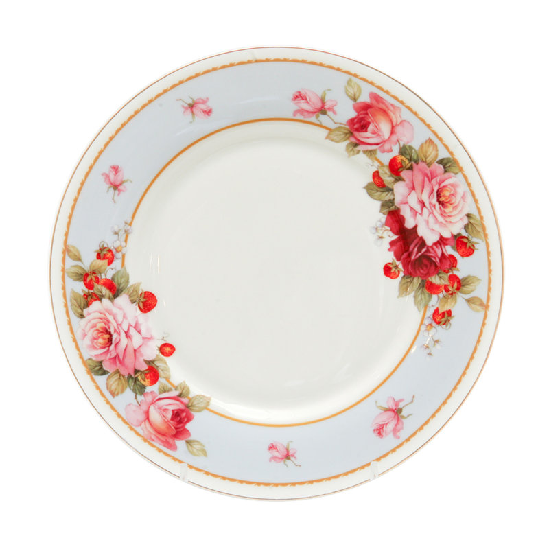 Peony Strawberry 7.5" Bone China Appetizer Plate
