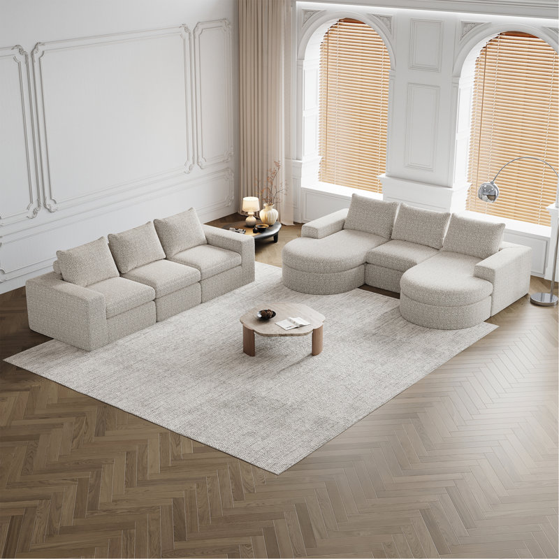 Canapé modulaire Chenille Cloud, Chenille beige